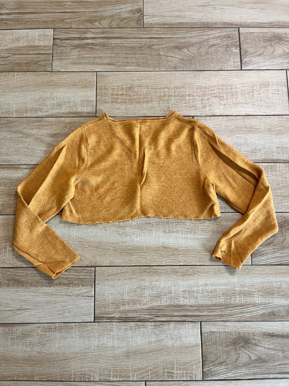 Womens Eileen Fisher Gold/Orange Cropped Sweater Top - XL - Picture 4 of 5